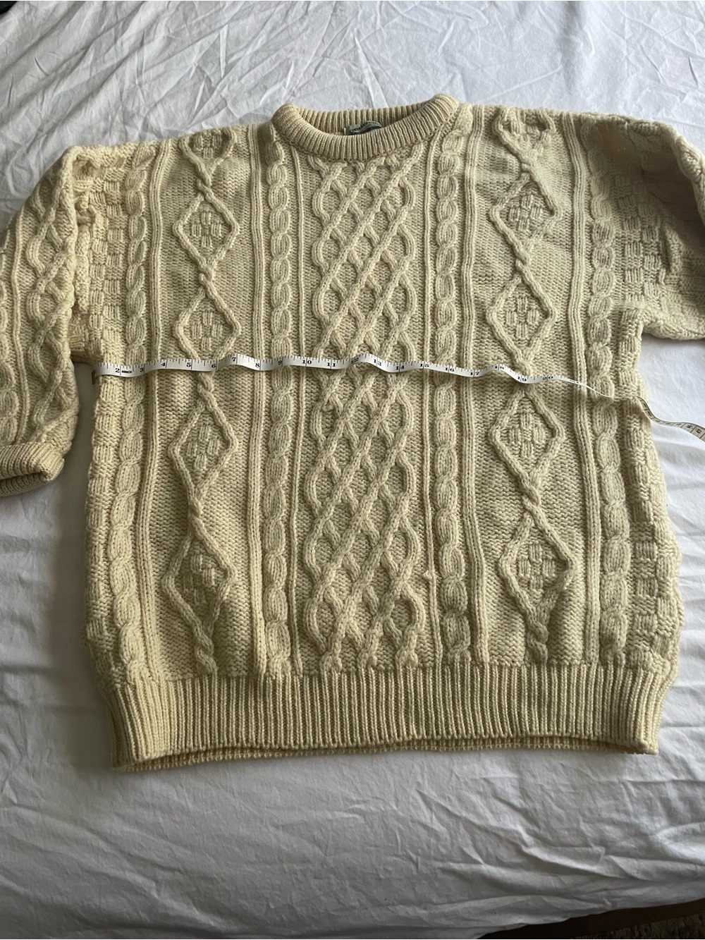Aran Crafts Cream Cable Crewneck Sweater - Picture 3 of 5